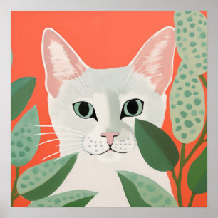 Affiche Joli Chat Blanc