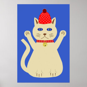 Affiche Joli Chat de Noël