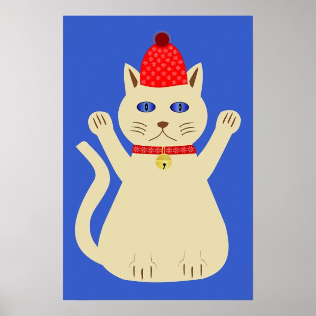 Affiche Joli Chat de Noël (Devant)