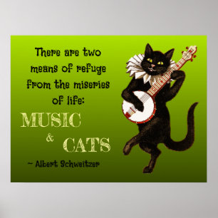 Affiche Joli Chat Musical Deux Moyens de Refuge Schweitzer