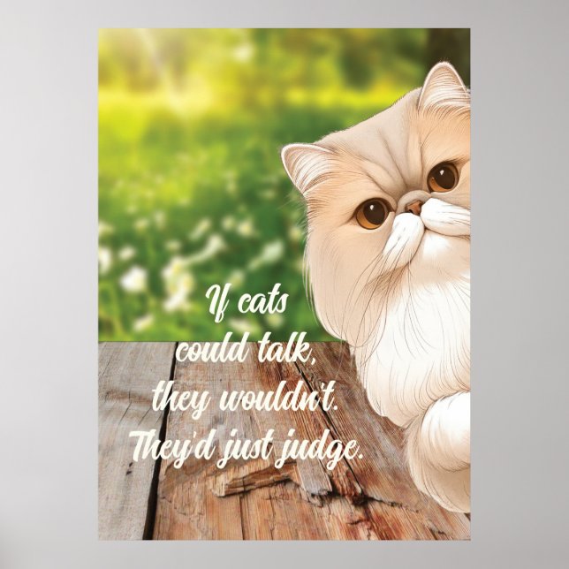 Affiche Joli chat persan regarde autour (Devant)
