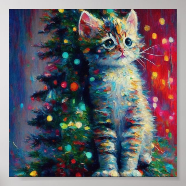 Affiche Joli chaton de Noël  (Devant)