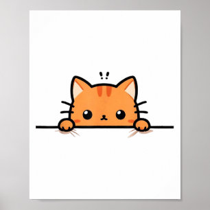 Affiche Joli chaton orange qui vous regarde en passant la