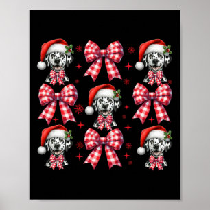 Affiche Joli Chien Dalmatien Rouge Coquette Coquette Bow C