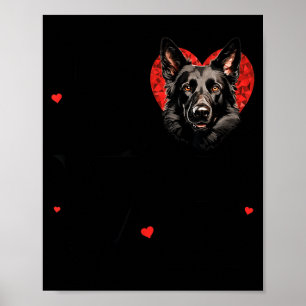Affiche Joli chien de berger allemand noir pour la Saint-V