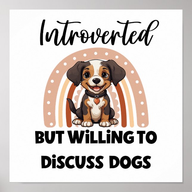 Affiche Joli chiot bohème arc-en-ciel Graphique "Introvert (Devant)