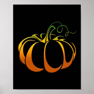 Affiche Joli Citrouille dans les nuances d'automne automne
