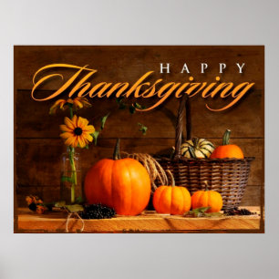 Affiche Joli Citrouille de Thanksgiving