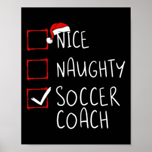 Affiche Joli Coach de Foot Naughty Noël Liste Xmas Sant