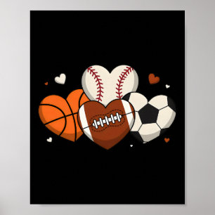 Affiche Joli cœur vendre Sketll Footll fan de football de