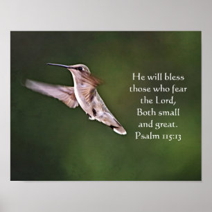Affiche Joli colibri Bible Verse Art Imprimer