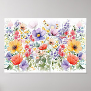 Affiche Joli Coloré Delicful Summer Flower Art