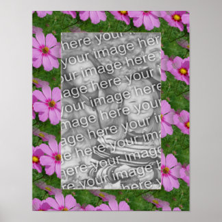 Affiche Joli Cosmos rose Fleur Design Cadre Photo