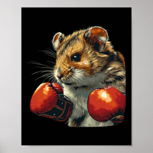 Affiche Joli Costume De Boxer Hamster Avec Gants De Boxe P