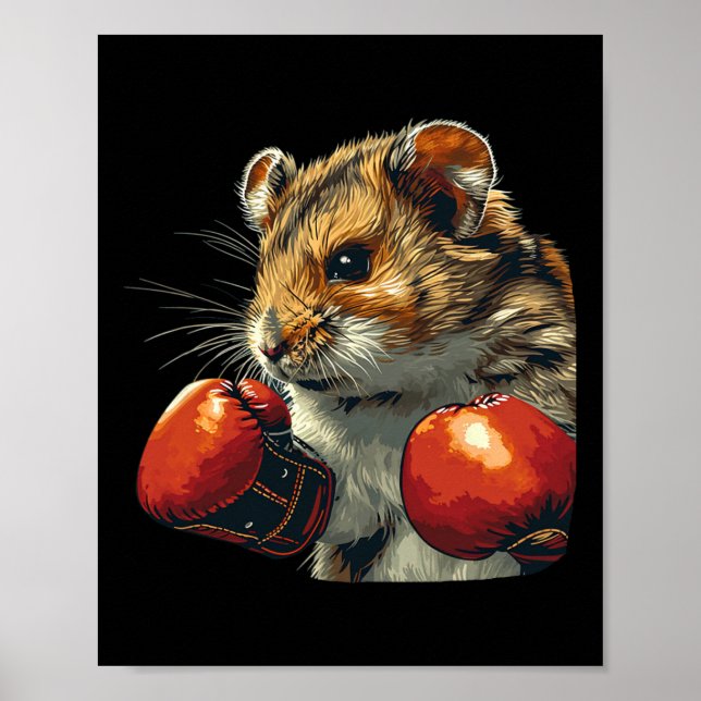 Affiche Joli Costume De Boxer Hamster Avec Gants De Boxe P (Devant)