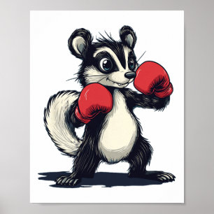 Affiche Joli Costume De Skunk Avec Mitts De Boxe