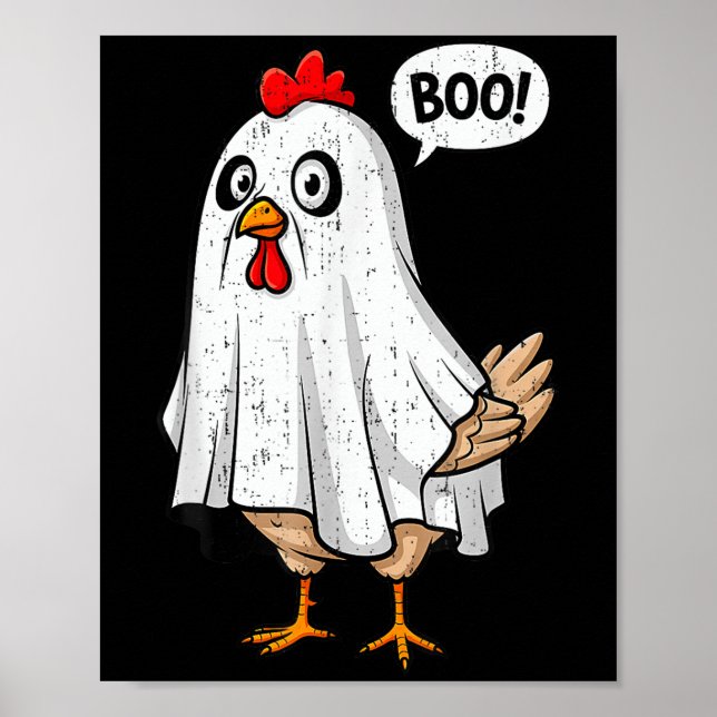 Affiche Joli Costume Halloween Chicken Boo Hommes Femmes (Devant)