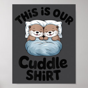 Affiche Joli Couple de Loutres C'est Notre Câlin