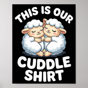 Affiche Joli Couple de Moutons C'est Notre Câlin