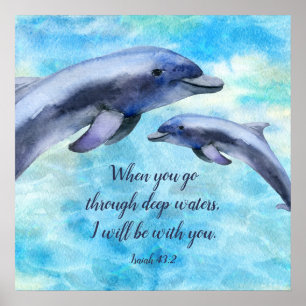 Affiche Joli dauphin d'aquarelle