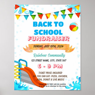 Affiche Joli dépliant à thème du parc d'été