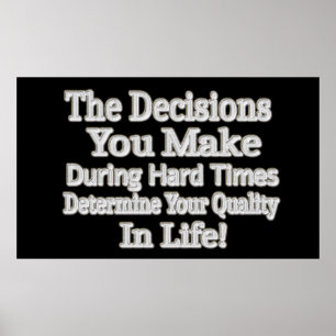 Affiche Joli Design Artistique "Votre Qualité Dans La Vie 