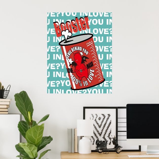 Affiche Joli diable timide en AMOUR (Bureau à domicile)