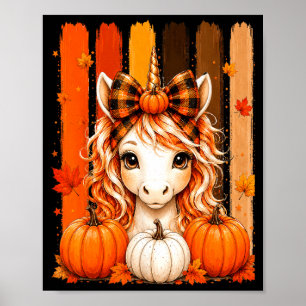 Affiche Joli dinde licorne thanksgiving filles enfants