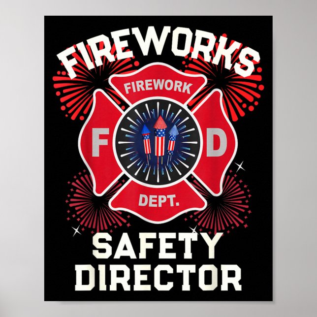 Affiche Joli directeur de la sécurité des feux d'artifice  (Devant)