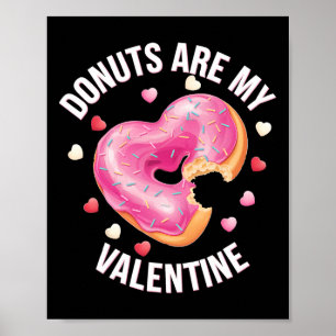 Affiche Joli donut en forme de cœur avec un glaçage rose p