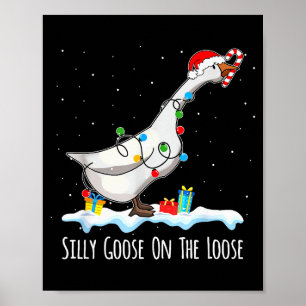 Affiche Joli drôle de Père Noël Canard drôle d'oie en libe