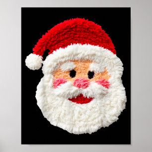 Affiche Joli Drôle Prépa Faux Père Noël Visage Joyeux