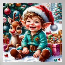 Joli Elfe de Noël & Renne