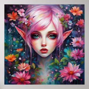 Affiche Joli Elfe Rose