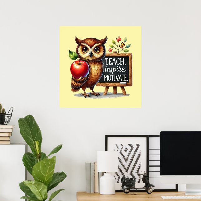 Affiche Joli Enseigner Amour Inspirer art de mots Enseigna (Bureau à domicile)