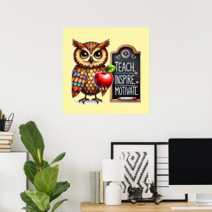 Affiche Joli Enseigner Amour Inspirer art de mots Enseigna