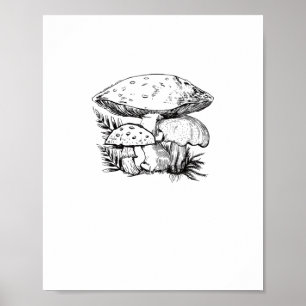 Affiche Joli esthétique Cottagecore Champignon Fungi Gobli