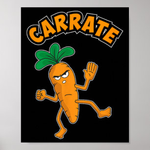 Affiche Joli Et Amusant Karate Formation Carotte Pun