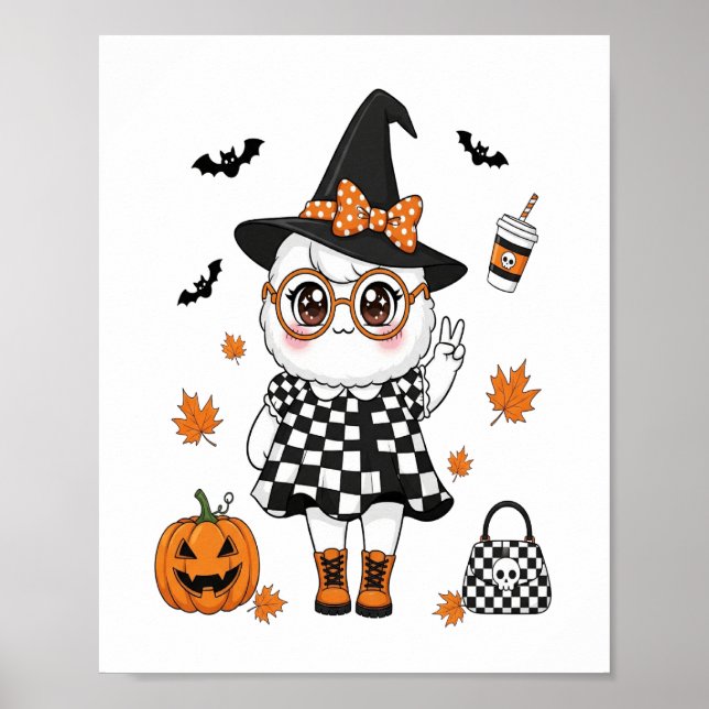 Affiche Joli fantôme d'Halloween (Devant)
