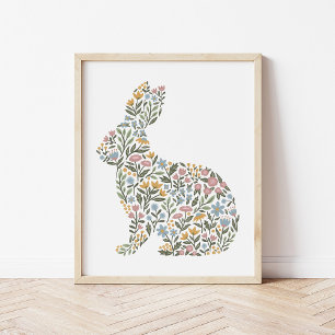 Affiche Joli Fleur sauvage Rabbit Spring Art