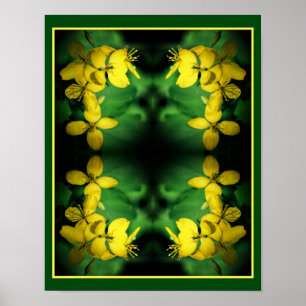 Affiche Joli Fleurs sauvages Jaunes Abstraits