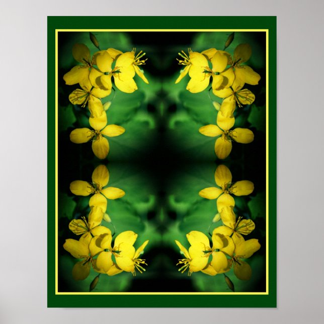 Affiche Joli Fleurs sauvages Jaunes Abstraits (Devant)