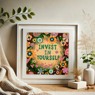 Affiche Joli floral artistique inspirant Citation Inspirib