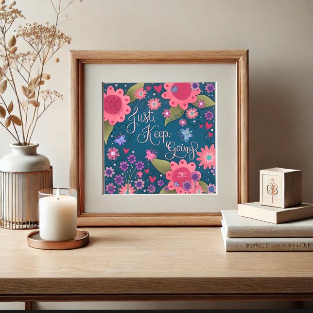 Affiche Joli Floral Continuez À Citer Inspiribilité (Créateur téléchargé)