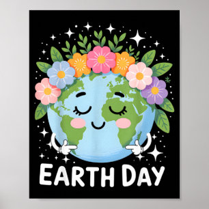 Affiche Joli floral mignon jour de la terre mois 2026 