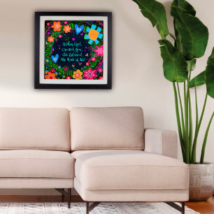 Affiche Joli FloralQuand Dieu Vous A Créé Citation Inspira