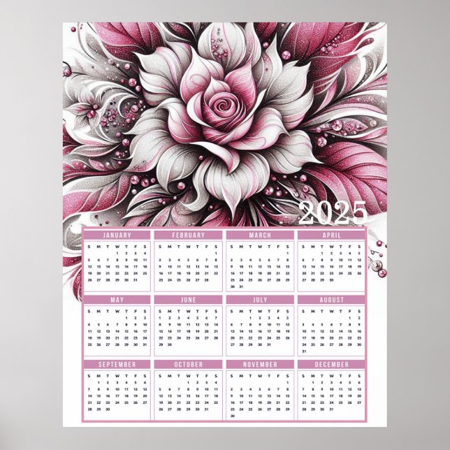 Affiche Joli Glittery Lily 2025 Calendrier (Devant)