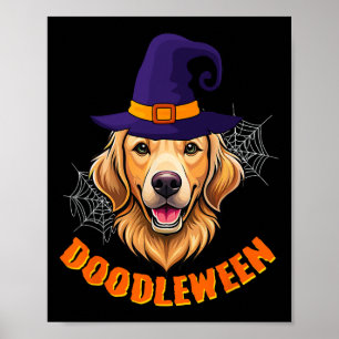 Affiche Joli Goldendoodle Halloween Éffrayant Golden Doodl