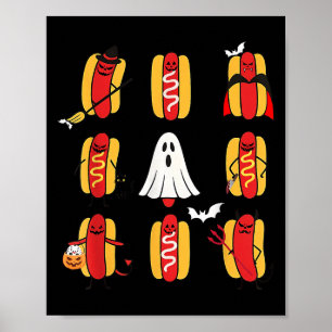 Affiche Joli Halloweiners Hot Dog Ghosts Halloween C