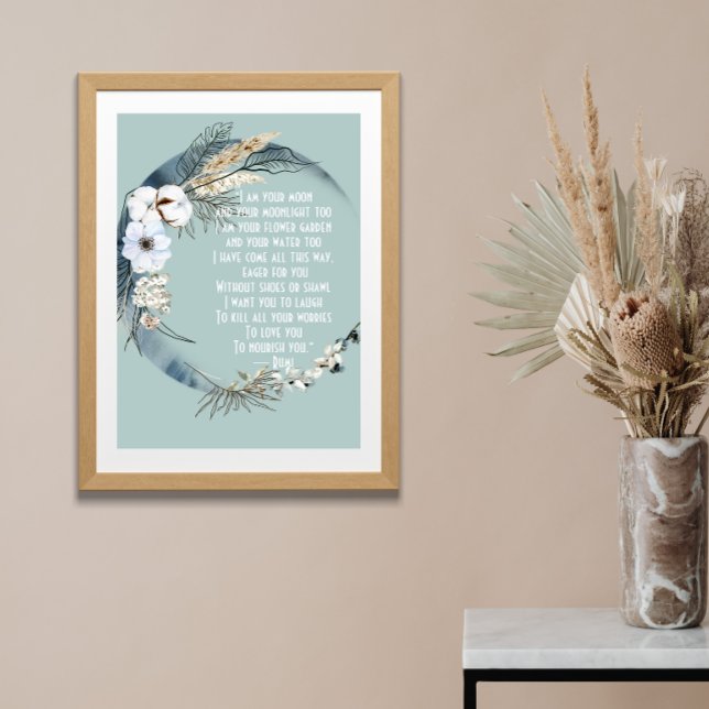 Affiche Joli Je Suis Votre Lune Rumi (Créateur téléchargé)